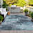 Machine Washable Indoor/Outdoor Xhevrie Teal Rug-111925034