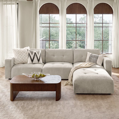 Esme 126" Modern Oversized Modular Sofa with Chenille Fabric and Memory Foam Cushions