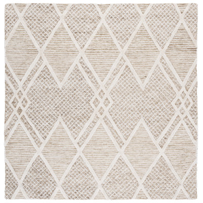 Geometric Hand-Tufted Wool and Cotton Area Rug