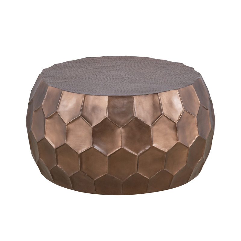 Table basse contemporaine 32 po en aluminium avec table contemporaine, sans chaises., Cuivre