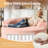 58.28" Wide Oversized Round Chaise Lounge Chair, Cloud Large Circle Chair With Plush Upholstered Modern Soft Big Single Couch, No Assembly Required (Set Of 2)-671601007