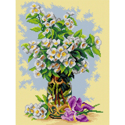 Toile Gobelin pour demi-point sans fil selon Paul de Longpré - Fleurs d'été 3507J