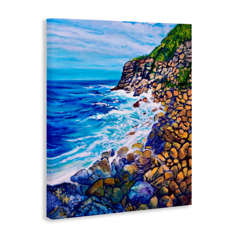 Toile Cliffside Ocean par Lee Ann Zirbes, H 48 po x l 36 po