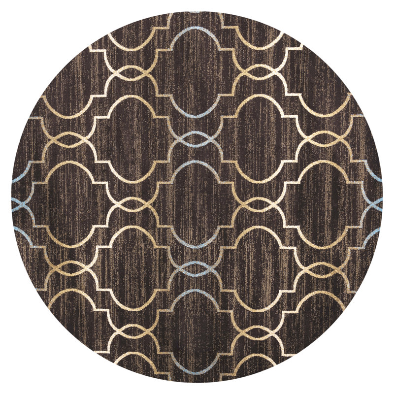 Tapis brun / bleu Edgar, Rond 6 pi 7 po
