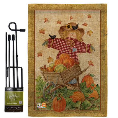Double Sided 18.5'' H x 13'' W Polyester Thanksgiving Flag Set