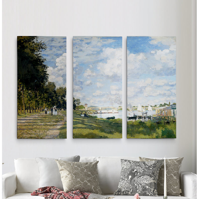 A Premium "Basin at Argenteuil" par Claude Monet, reproduction d'art sur toile, H 32 po x l 48 po x P 1,5 po