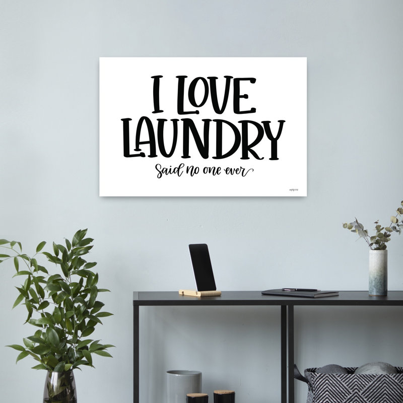 I Love Laundry, art contemporain abstrait, H 16 po x l 24 po