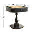 Table de jeu carrée avec base en piédestal en bois-112663712