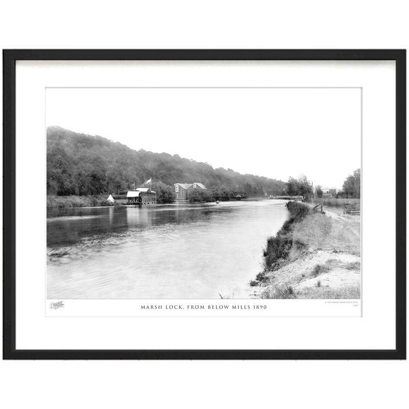 Marsh Lock, From Below Mills 1890 by Francis Frith - Single Picture Frame Print, 40cm H x 50cm W x 2.3cm D