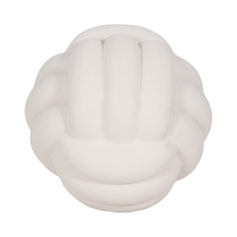 Hershman Knot Orb Rough Texture, 5" H x 5" W x 5" D, White