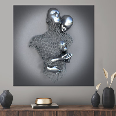 Couple Hugging 3d Canvas, Metallic Canvas Art, 3d Effect Wall Art, Sexy Couple Canvas Art, Abstract Artwork, Couple Hugging Printed,