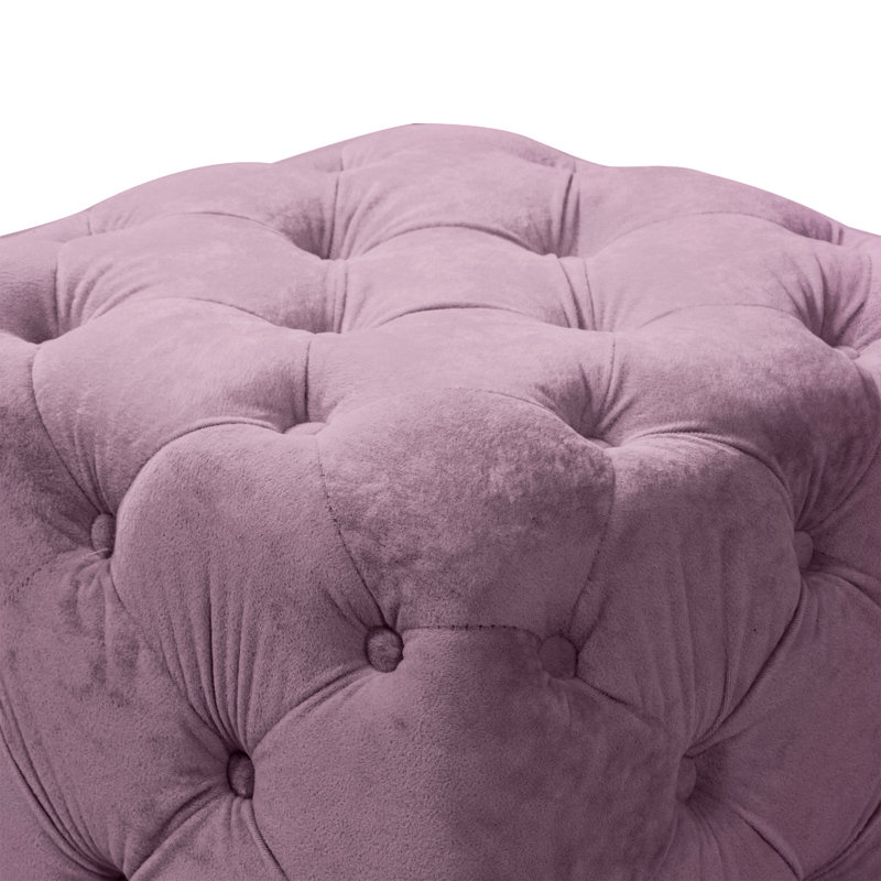 Banc rembourré en velours Asharie, Mauve