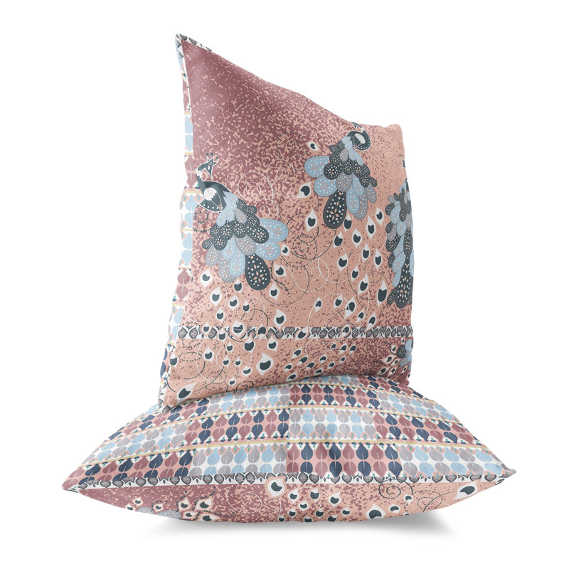 Housse de coussin intérieur / extérieur en polyester Cynae, 18 po x 18 po, Rose