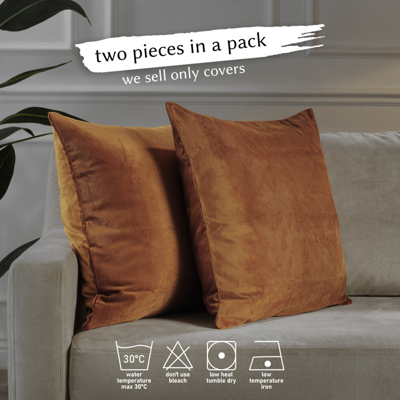 Matte Velvet Pillow Cover, 14" x 14", 59 Spice