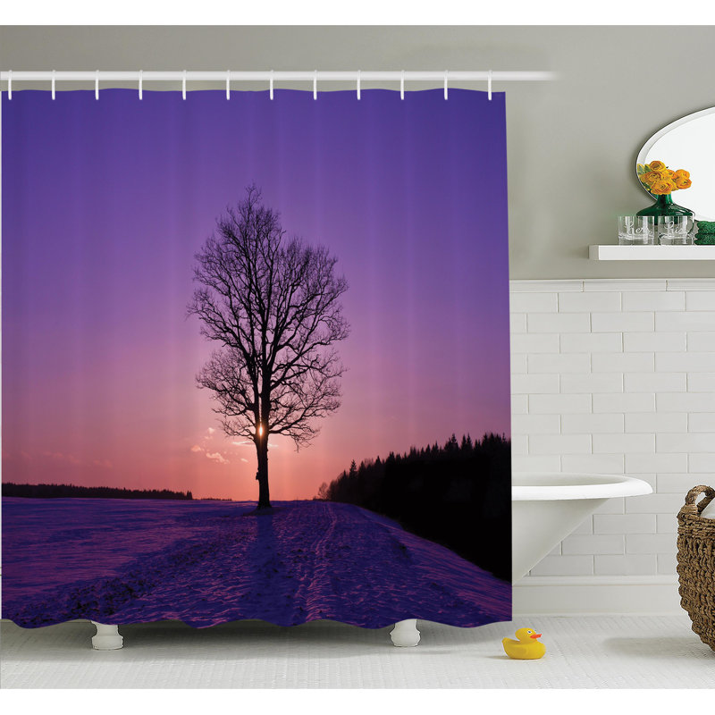 Shower Curtain with Hooks Included, 70" H x 69" W