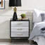 Glamour 3 table de chevet en noir, argent, or - solution de rangement de chevet argent et avec amplement de tiroirs chambre à coucher