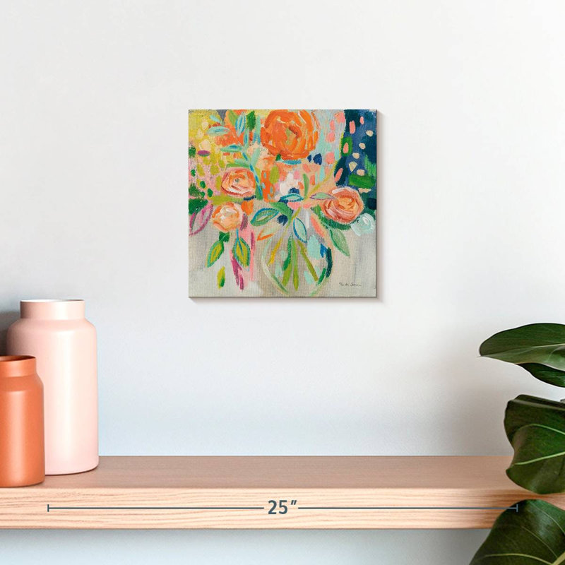 Harnek été floral orange, H 10 po x l 10 po