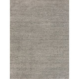 Woven Earth Wool Geometric Area Rug in Silver