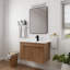 Meuble-lavabo mural de 30 po avec lavabo en céramique blanche et tablette ouverte ajustable pour les petites salles de bain