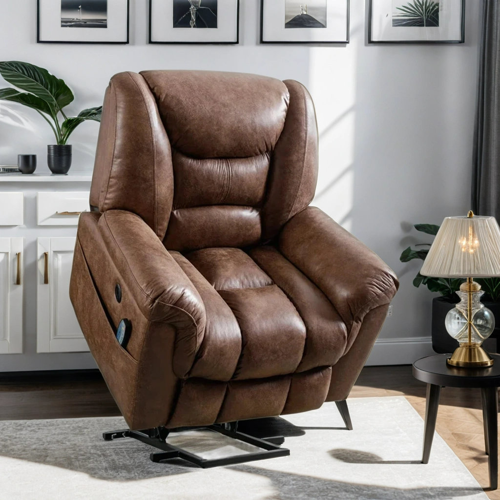 Ellieann Power Recliner with Massage, Heat, and Lift Assist - Breathable  Microfiber Upholstery