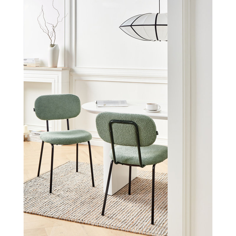 Set of 2 Chairs ADAIR Boucle, Green
