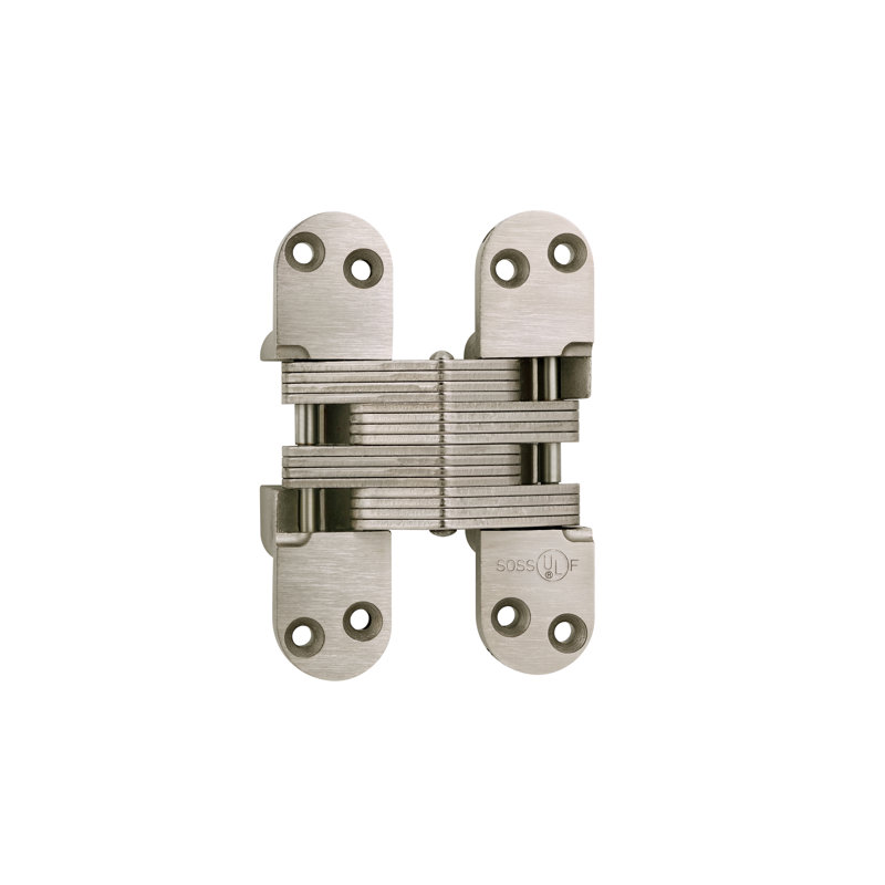 Invisible Single Door Hinge, Satin Nickel