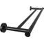 Double barre à serviettes en acier inoxydable 24 po noir mat SUS201 fixée au mur pour la salle de bain