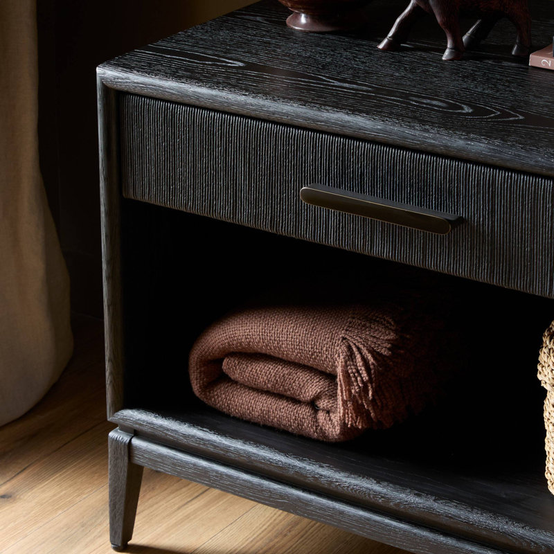 Rosenell Open Nightstand, Black