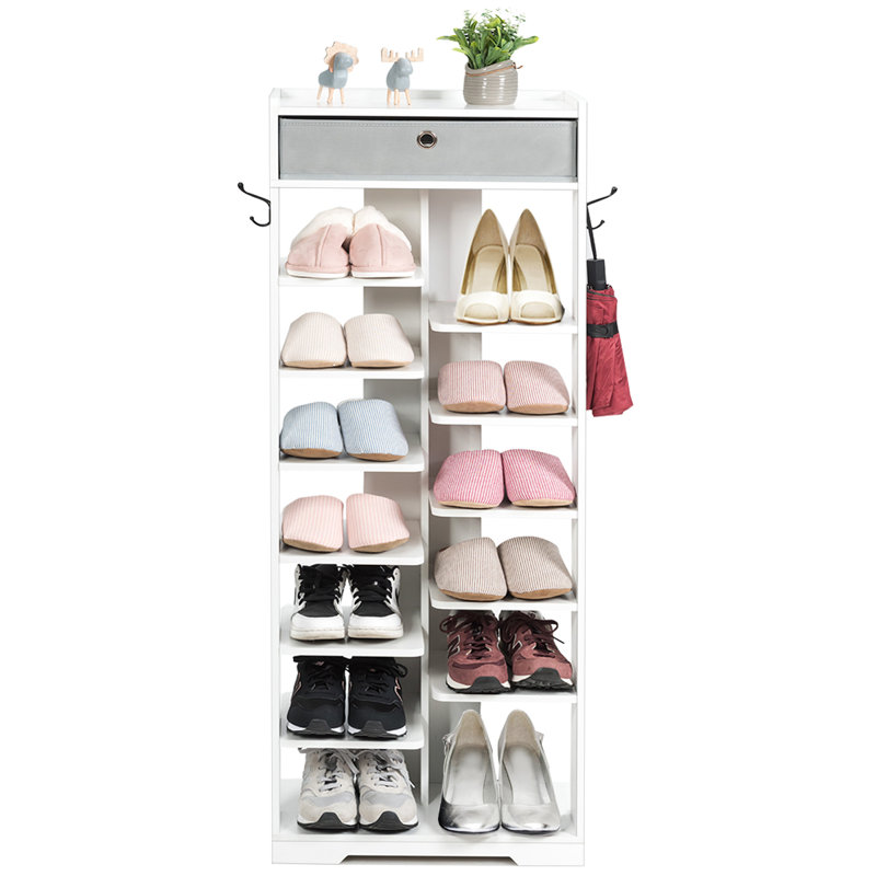 13 Pair Shoe Rack, White
