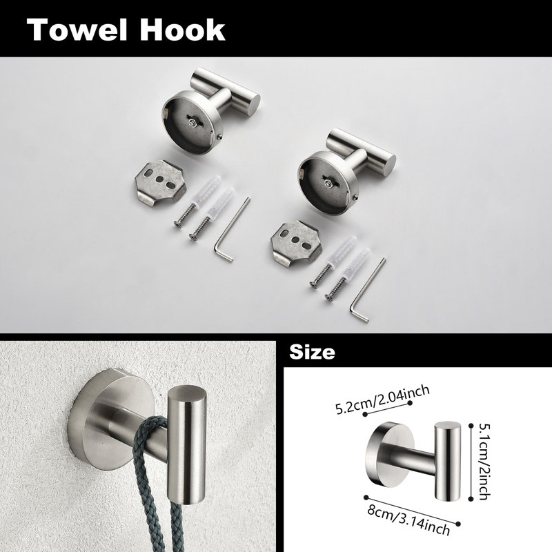 6 - Piece Bathroom Hardware Set, Brushed Nickel