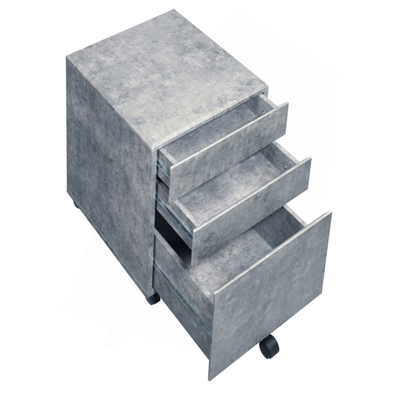 Silver 3-Drawer File Cabinet