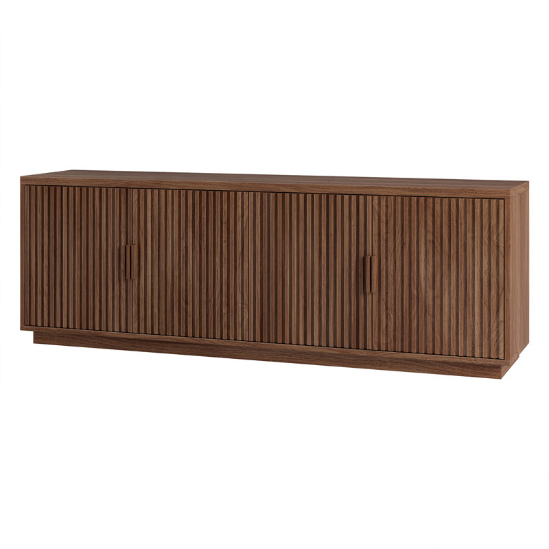 Mero Rectangular TV Stand for TV's up to 75" , Satin Walnut