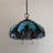Ruya Tiffany Hanging Lighting Green Brown Stained Glass Liaison LED Bulbs Included 16"W*16"D*75"H