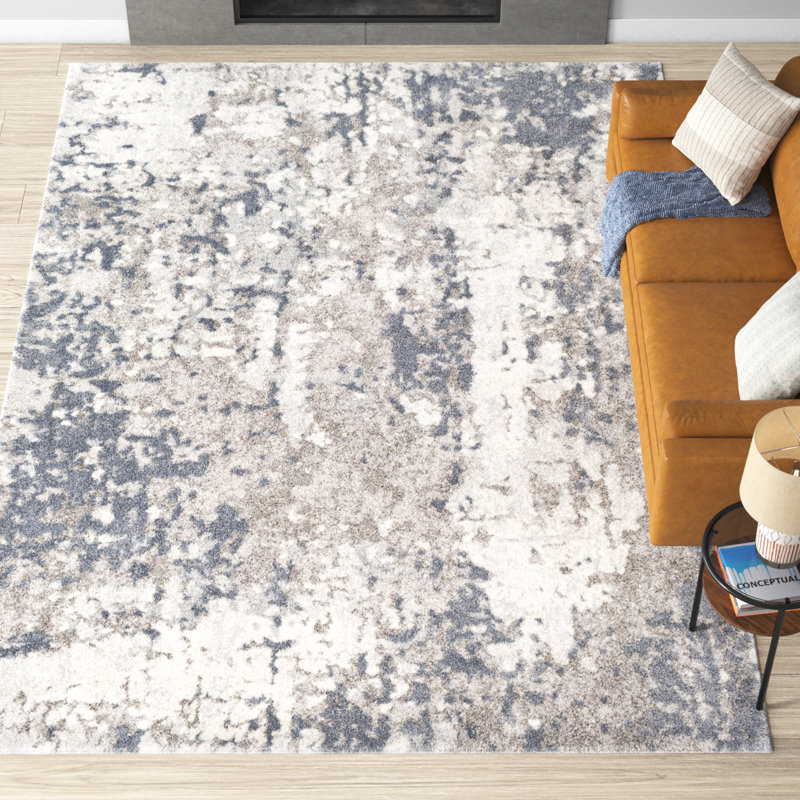 Kolar Abstract Beige/Gray Rug, Rectangle 9' x 12'3"