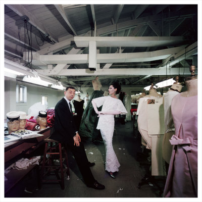 Galanos And Dovima Print by Slim Aarons