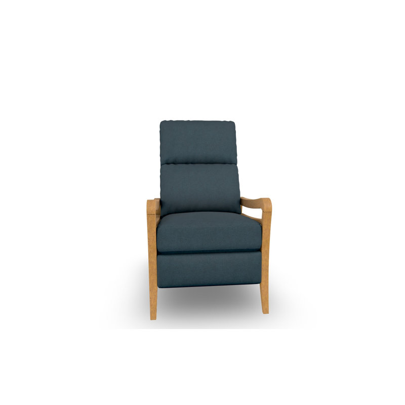 Modern High Leg Recliner, Honey Birch, Midnight