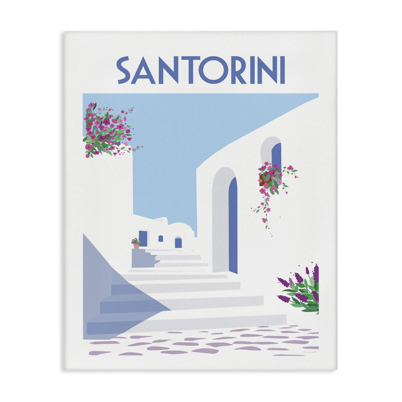  Art mural sur toile Santorini, architecture blanche par Omar Escalante, H 30 po x l 24 po