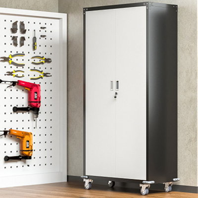 Garage Storage Cabinets With Locking Doors And 4 Adjustable Shelves