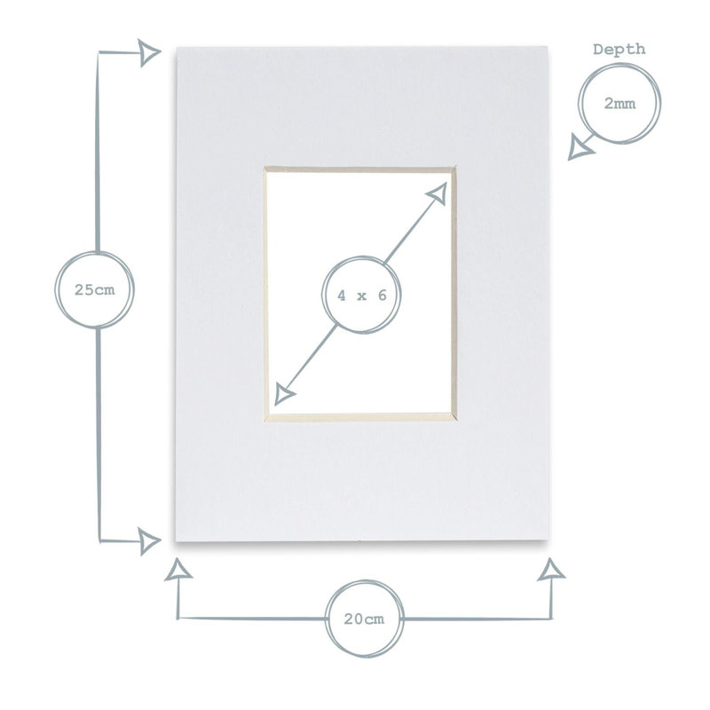 Bevelled Shadow Box Picture Frame with Mat, White, 25cm H x 20cm W x 0.2cm D