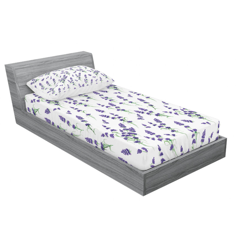 Microfiber Floral Sheet Set, Twin Sheet Set + Fitted Sheet + 1 Pillowcase, Pink/Red/Blue Floral