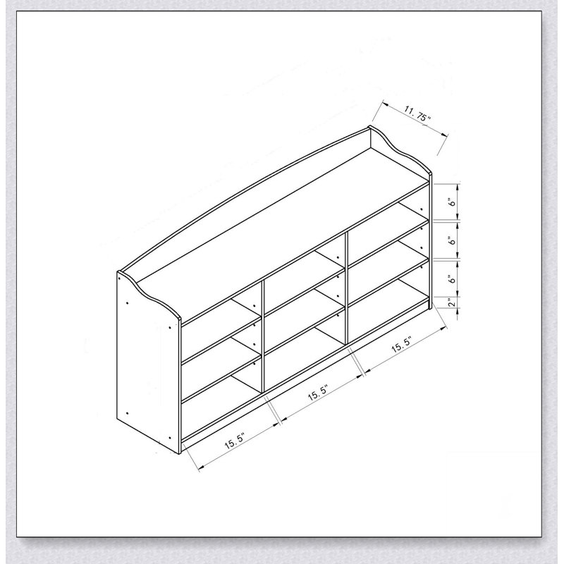 Banc de rangement blanc pour chaussures, neuf tablettes de rangement, rangement pour vestibule