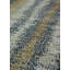 Tapis rectangulaire rayé en laine / soie fabriqué à la main en bleu marine / cuivre / gris ivoire-90306120