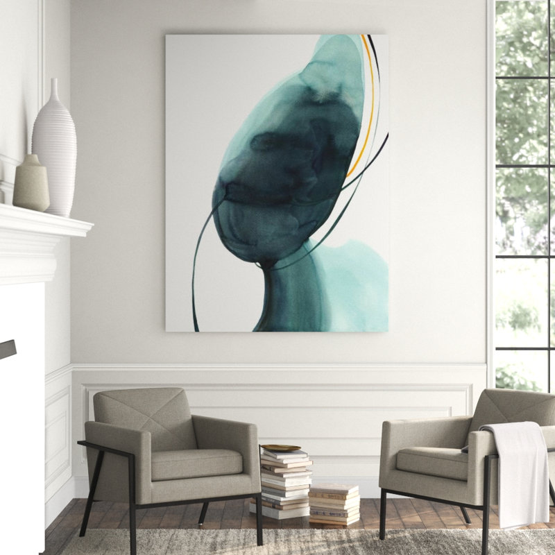 Emerald Membrane I Painting by Sara Brown, Image Brush Gel, 32" H x 24" W