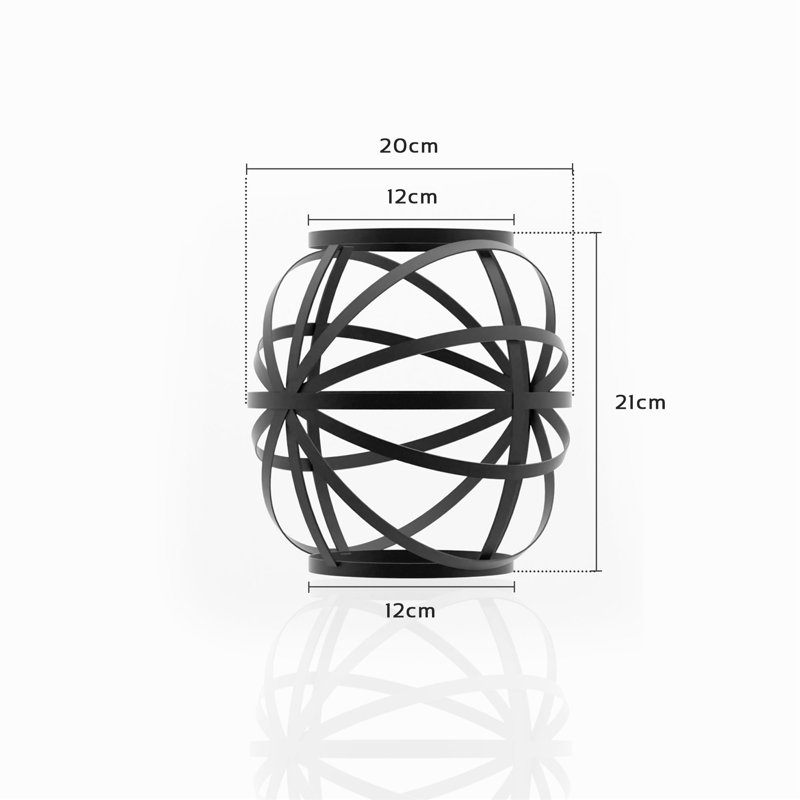 21 cm H Oval Lamp Shade ( Uno ) in Black