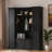 Farmhouse Elegant Hall Tree With 4 Side Cabinets, Open Compartments, Bottom Cabinets, Sturdy Hooks And Bench-1143181667