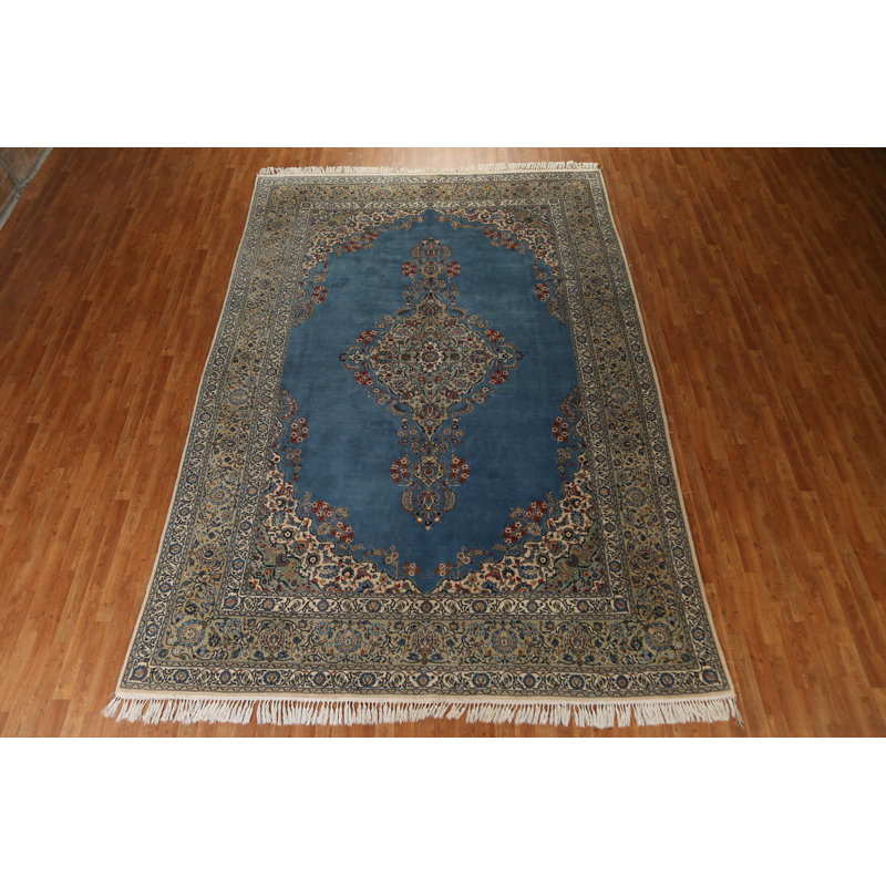 Tapis persan Kashan noué à la main 9 x 13