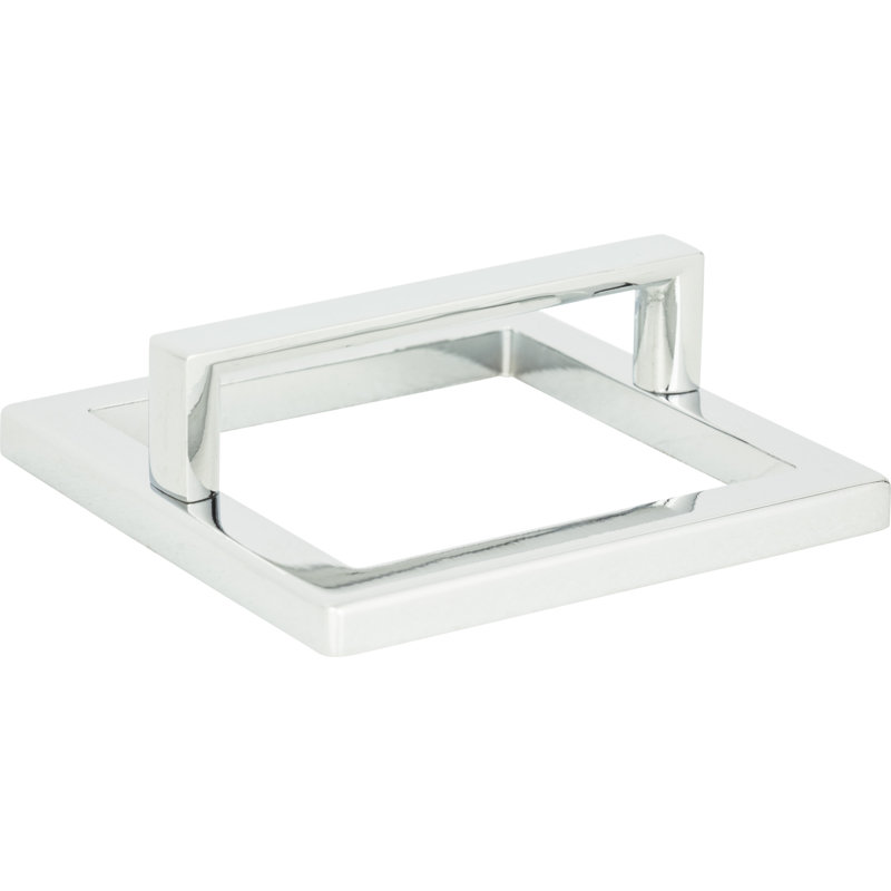Wide Square Bar Pull, 3", Polished Chrome