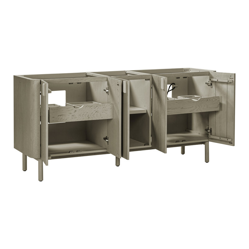 Blakely 72'' Double Bathroom Vanity Base Only, Gray