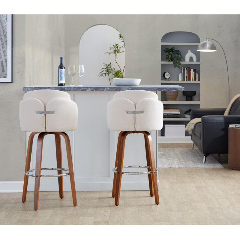 Tabouret de bar 30 po Dahlia, Crème, crème