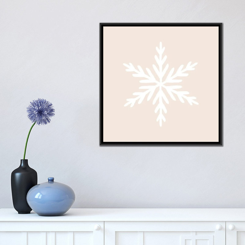 « Snowflake » par Orara studio-reproduction d’art, Pas de tapis, H 18 po x l 18 po x 1,5 po, Toile avec cadre noir
